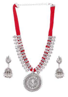 Silver-Plated Temple Jewellery Set for Women | Traditional Temple Jewellery for Wedding & Festive Wear | Gift for Her