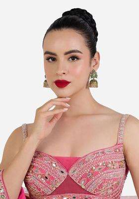 Gold-Plated Peacock Shaped Jhumkas Earrings for Women | Traditional Temple Jewellery for Wedding & Festive Wear | Gift for Her