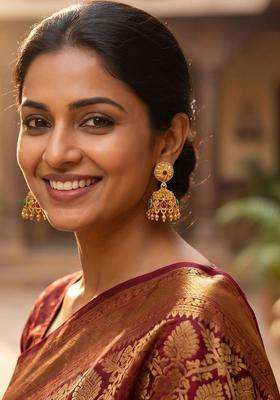 Gold-Plated Circular Jhumkas Earrings for Women | Traditional Temple Jewellery for Wedding & Festive Wear | Gift for Her