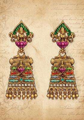 Gold-Plated Geometric Drop Earrings for Women | Traditional Temple Jewellery for Wedding & Festive Wear | Gift for Her