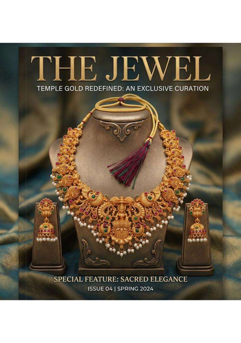 Gold-Plated Temple Beaded Necklace and Earrings for Women | Traditional Temple Jewellery for Wedding & Festive Wear | Gift for Her - Indya