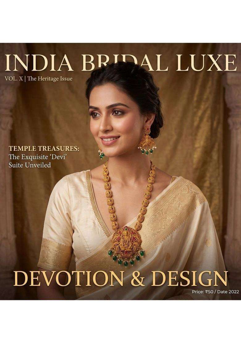 Gold-Plated Temple Stone Studded & Beaded Necklace and Earrings for Women | Traditional Temple Jewellery for Wedding & Festive Wear | Gift for Her - Indya