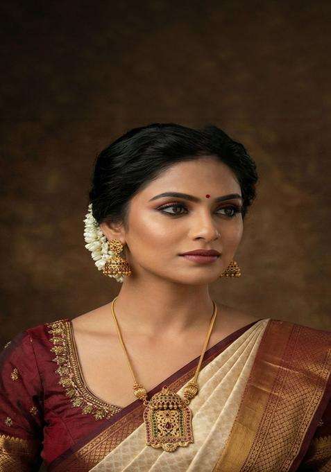 Gold-Plated Temple Stone Studded & Beaded Necklace and Earrings for Women | Traditional Temple Jewellery for Wedding & Festive Wear | Gift for Her