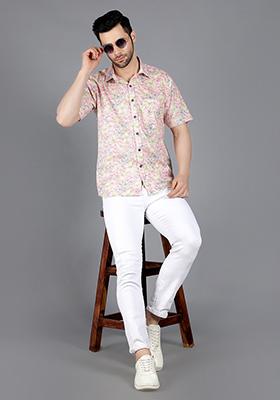 Multicolour Printed Half Sleeve Shirt For Men