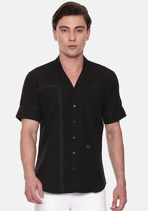 Black Short Sleeve Shirt For Men