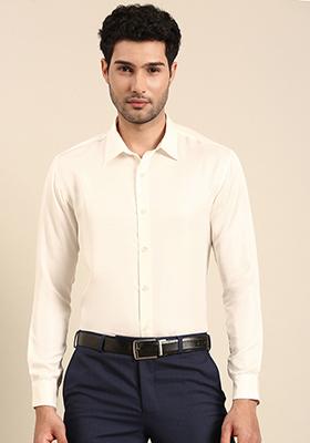 Ivory Classic Silk Shirt For Men