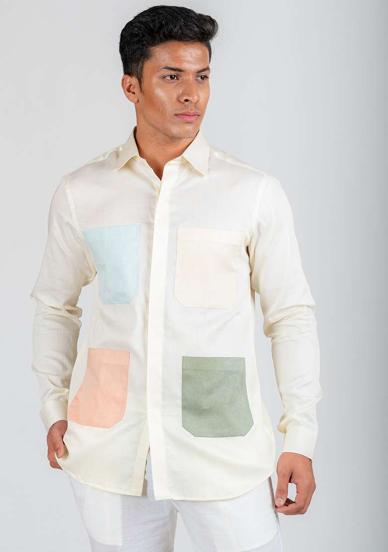 Multicolour Printed Pasta Shirt For Men - Indya