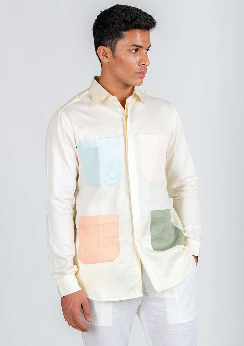 Multicolour Printed Pasta Shirt For Men - Indya