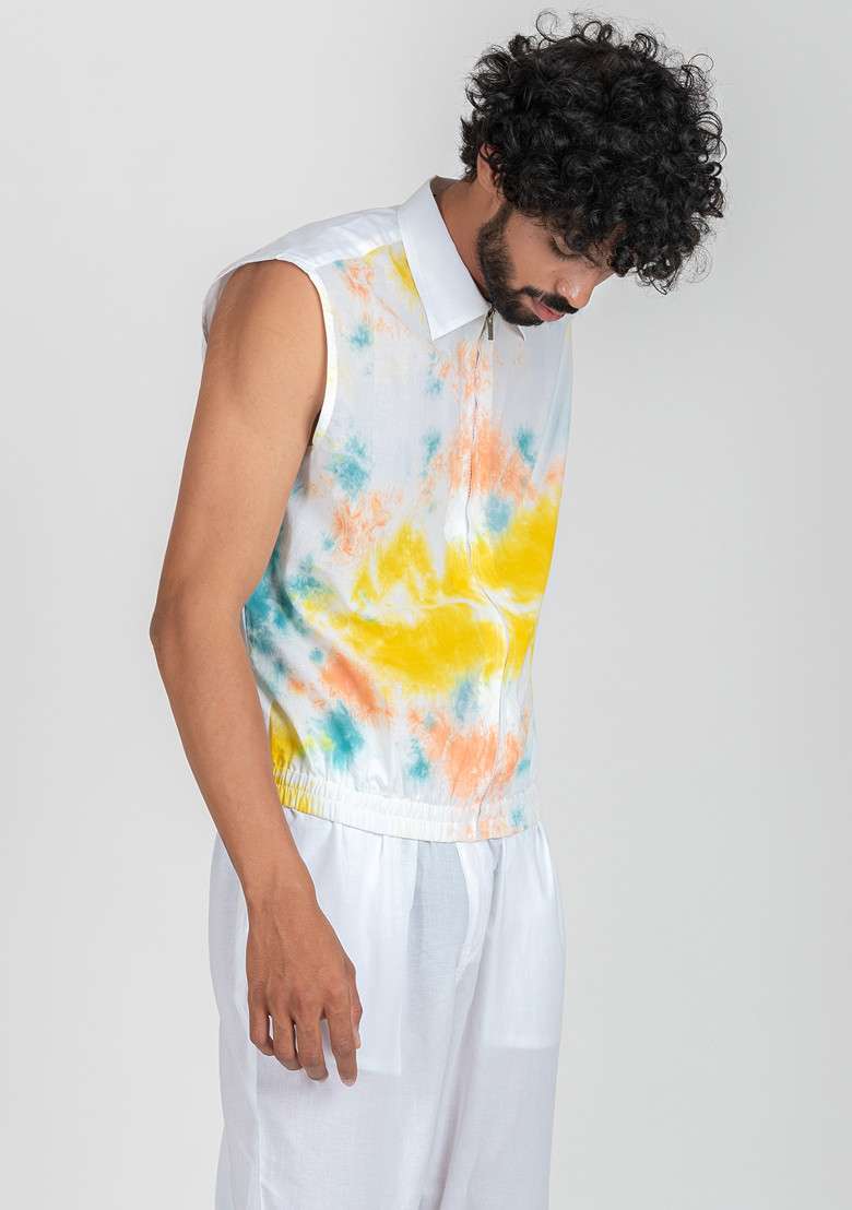 Multicolour Printed Summer Storm Shirt For Men - Indya