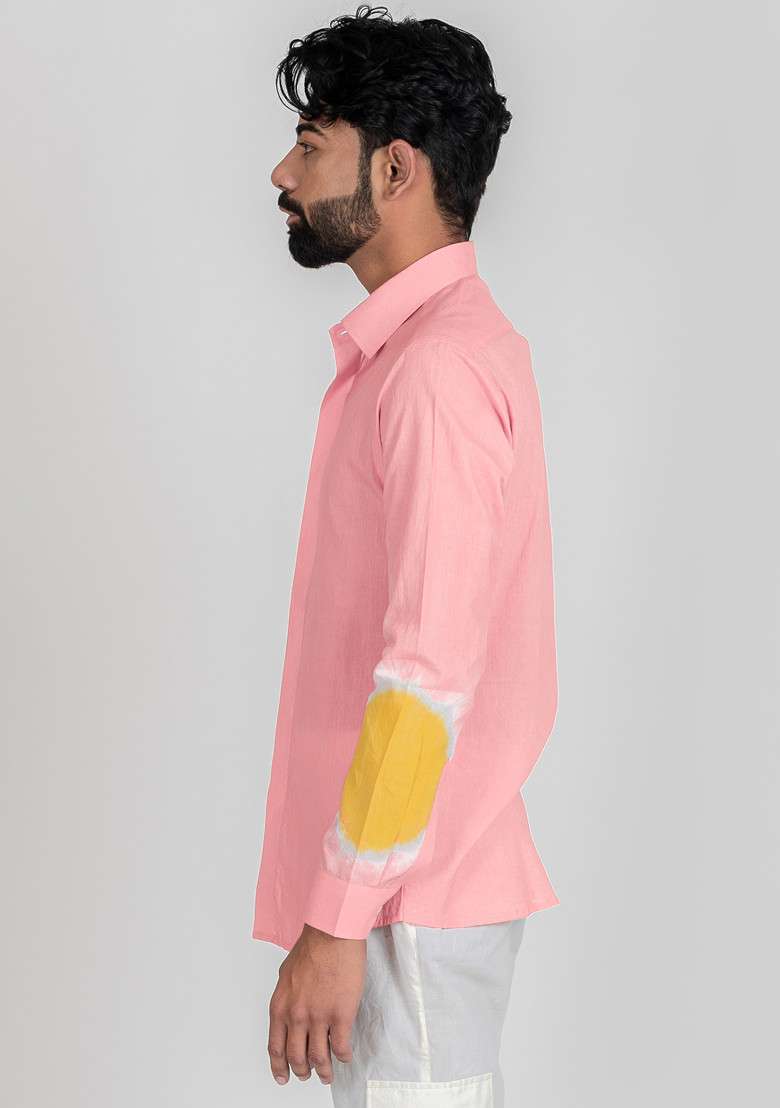 Pink Printed Summer Eve Shirt For Men - Indya