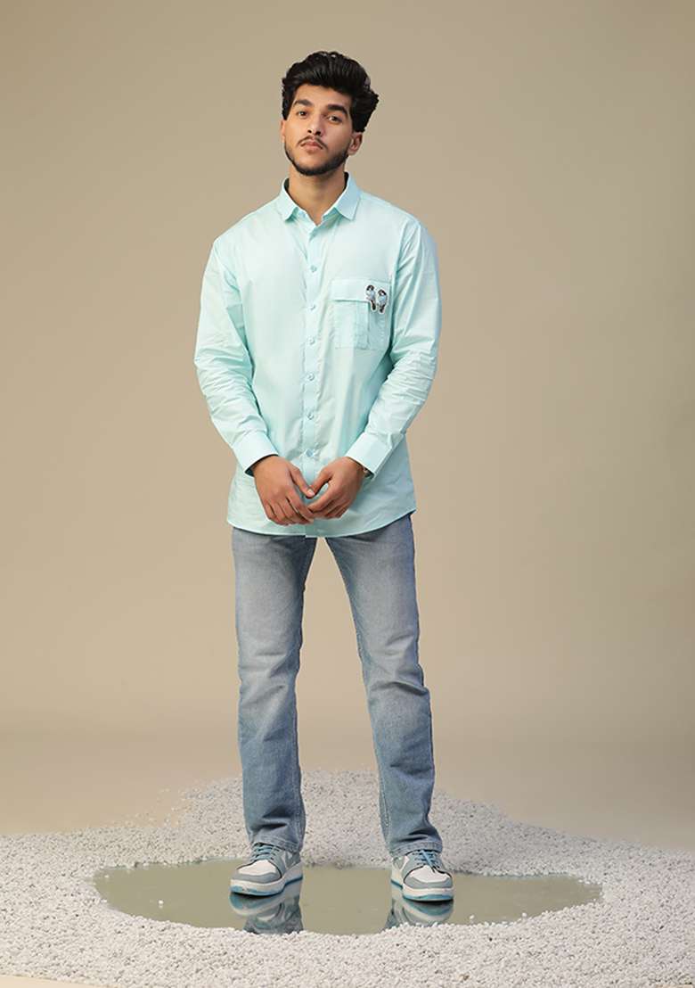 Blue Hand Painted Shirt - Indya