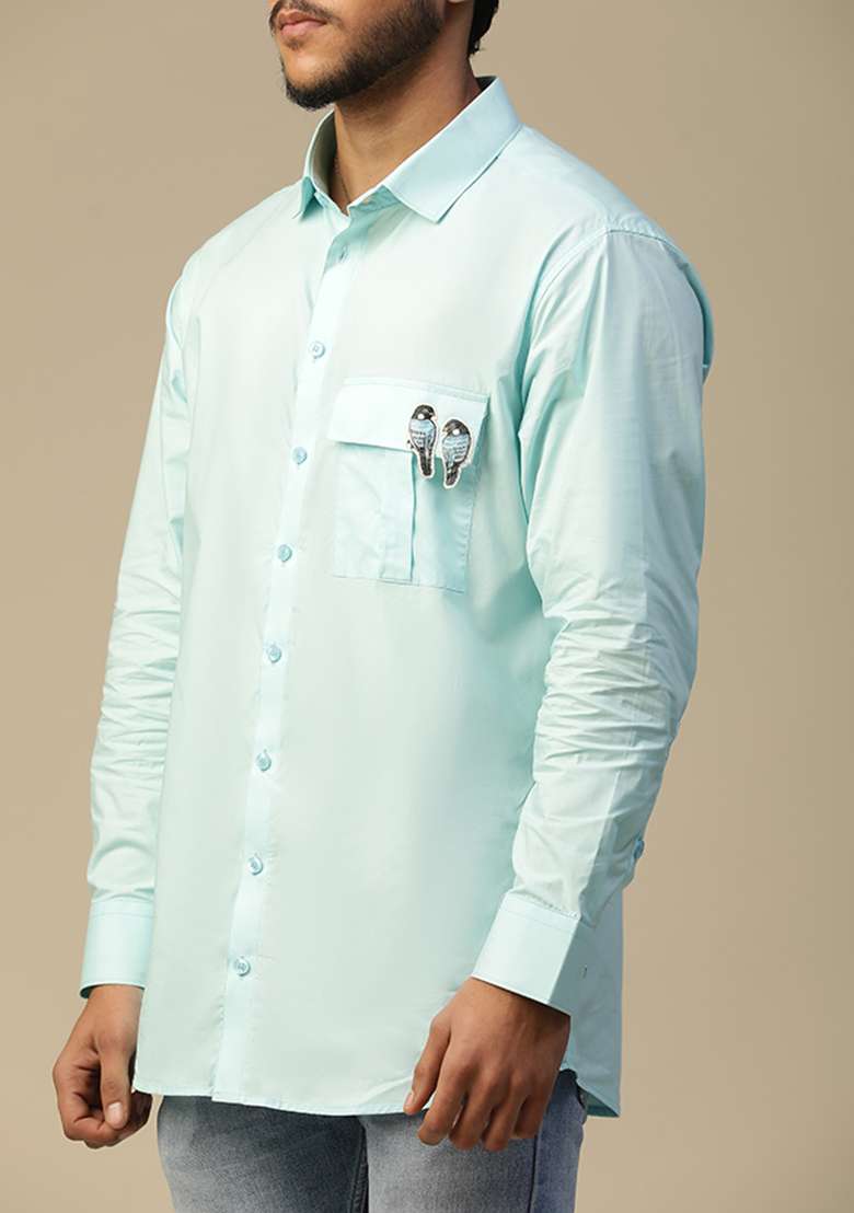 Blue Hand Painted Shirt - Indya
