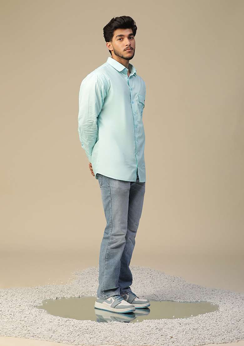 Blue Hand Painted Shirt - Indya