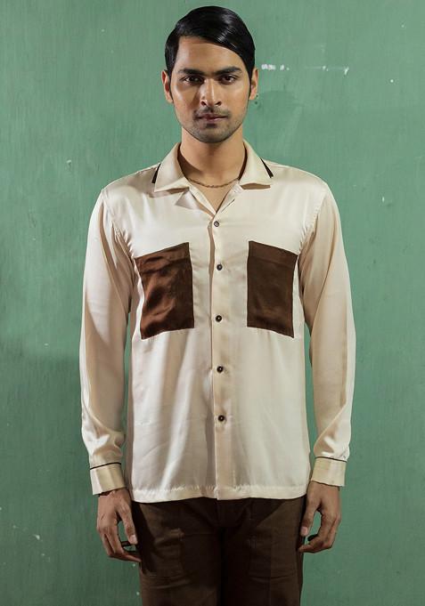 Brown Petrichor Printed Shirt
