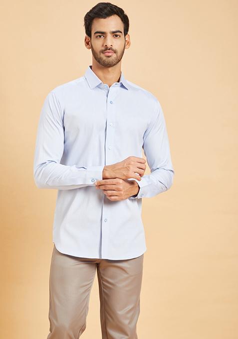 Light Blue Oxford Shirt For Men