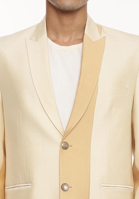 Mens Beige Stone Two-Button Blazer – Classic Tailored Smart Casual Jacket main image 0
