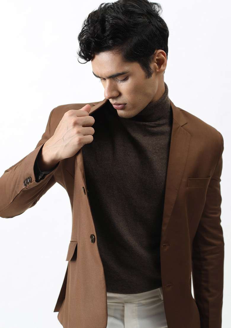 Brown Chic Versatile Blazer For Men - Indya