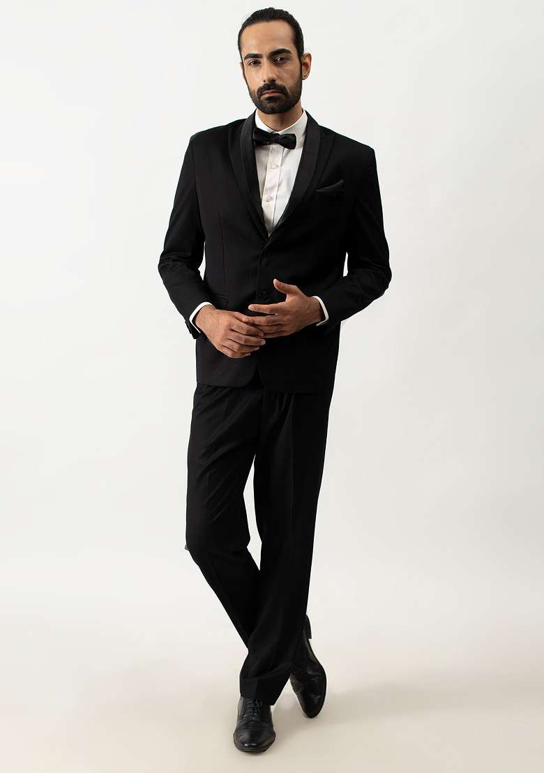 Black Classic Tuxedo For Men - Indya