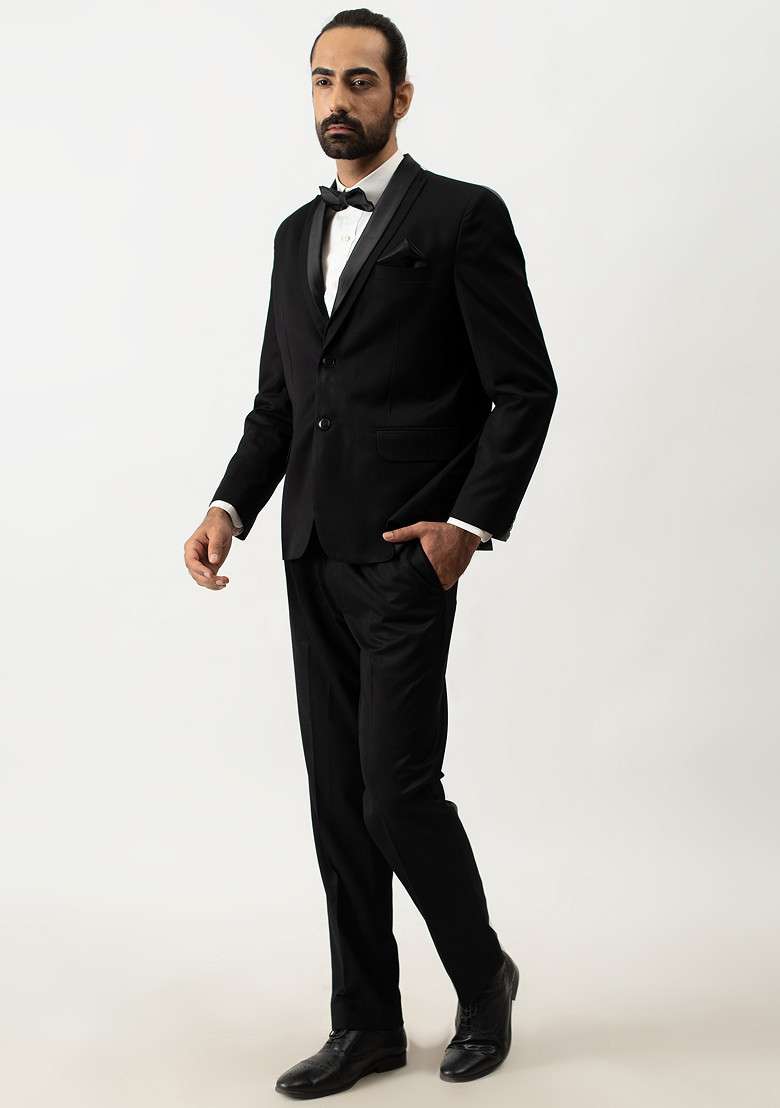 Black Classic Tuxedo For Men - Indya