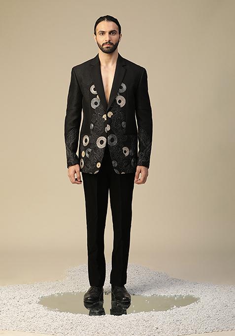 Black Resham Embroidered Suit Set