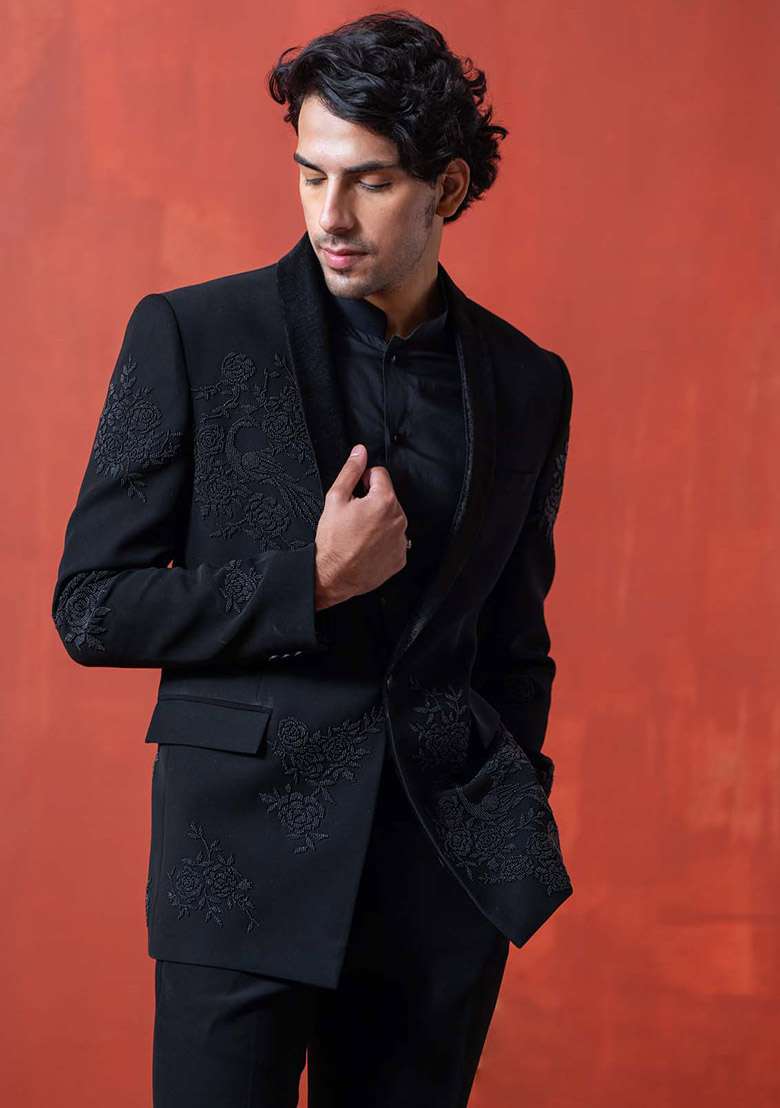 Black Adda Work Tuxedo For Men - Indya