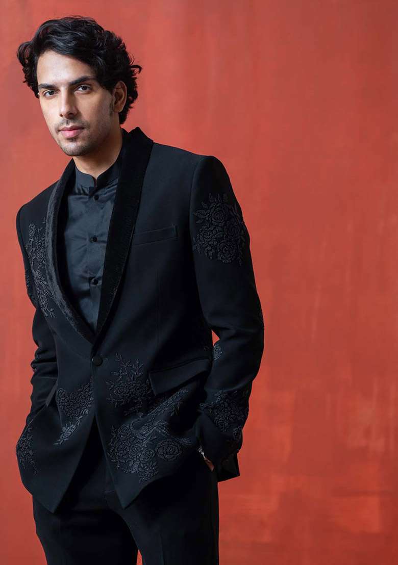 Black Adda Work Tuxedo For Men - Indya
