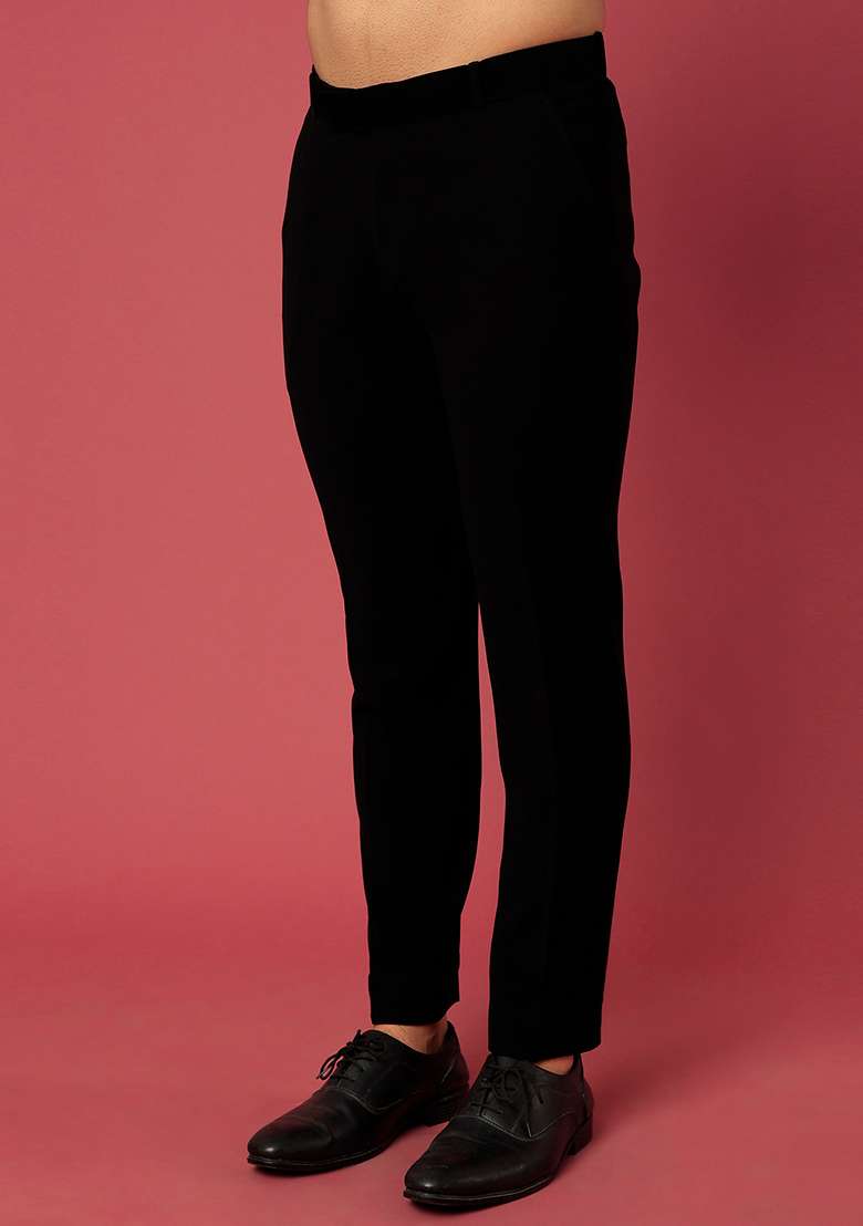 Black Satin Tuxedo For Men - Indya