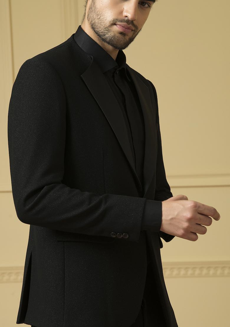 Black Sharp Blazer Set For Men