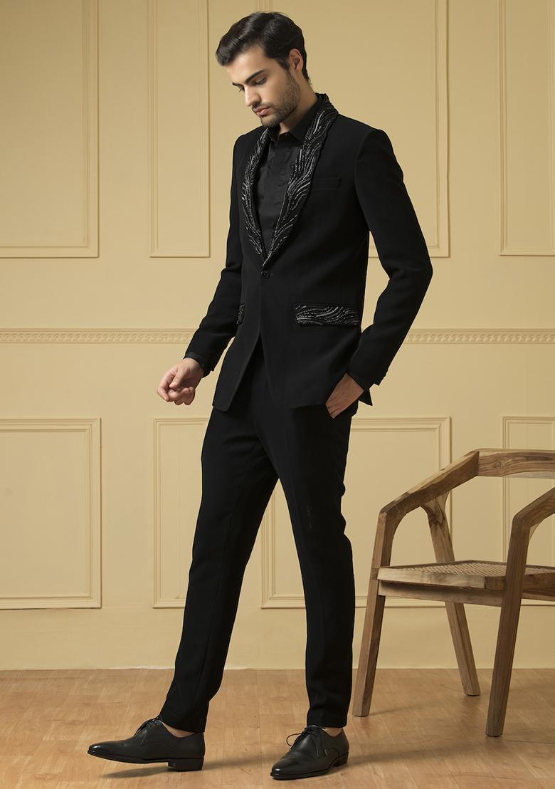 Black Blazer Set For Men