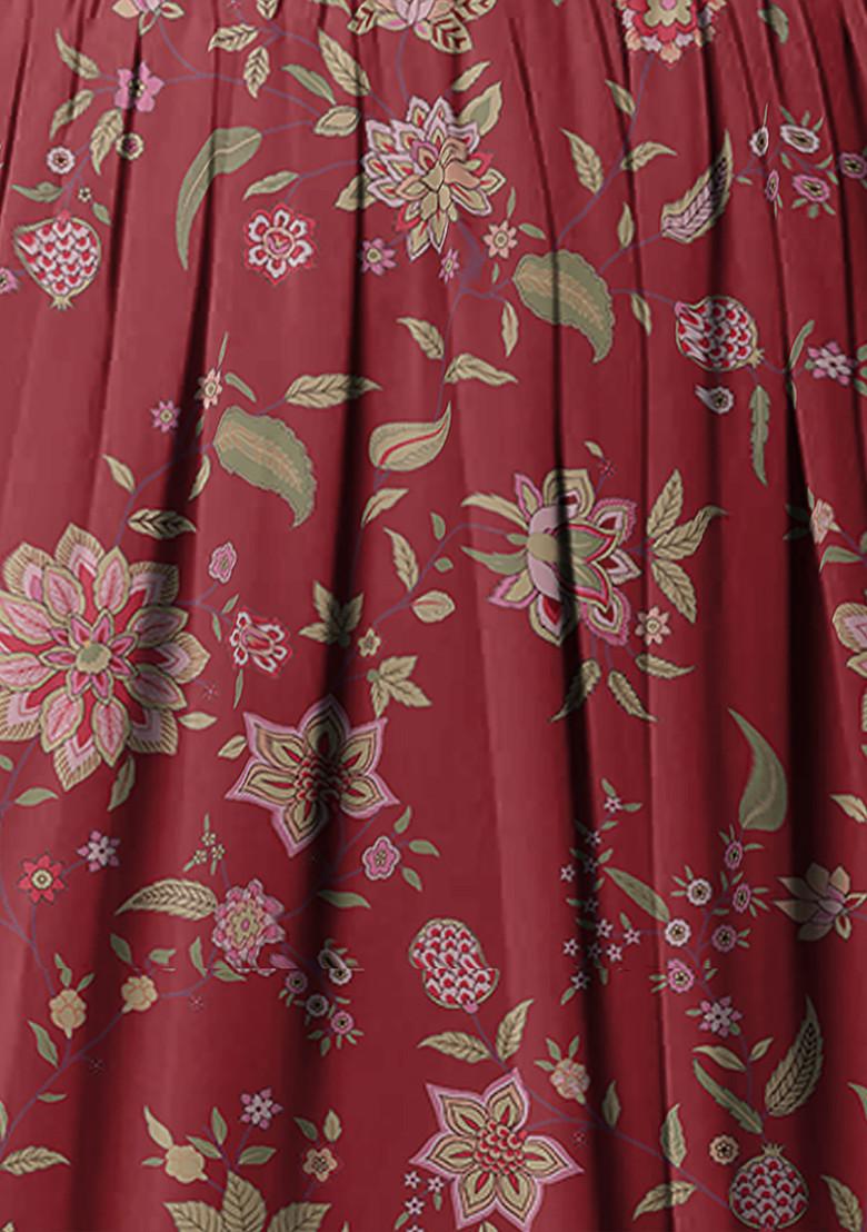 Maroon Lehenga Set With Floral Sequin Hand Embroidered Blouse And Choker Dupatta