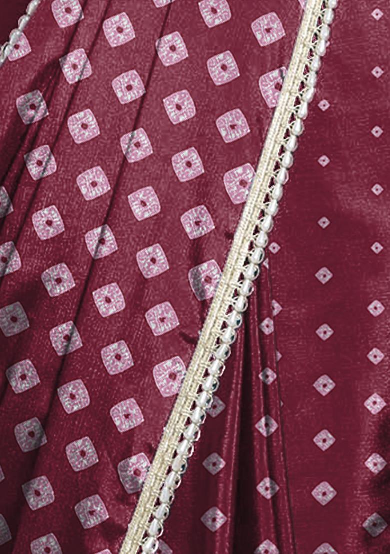 Pink Pearl Hand Embellished Pre-Stitched Saree Set With Embroidered Blouse