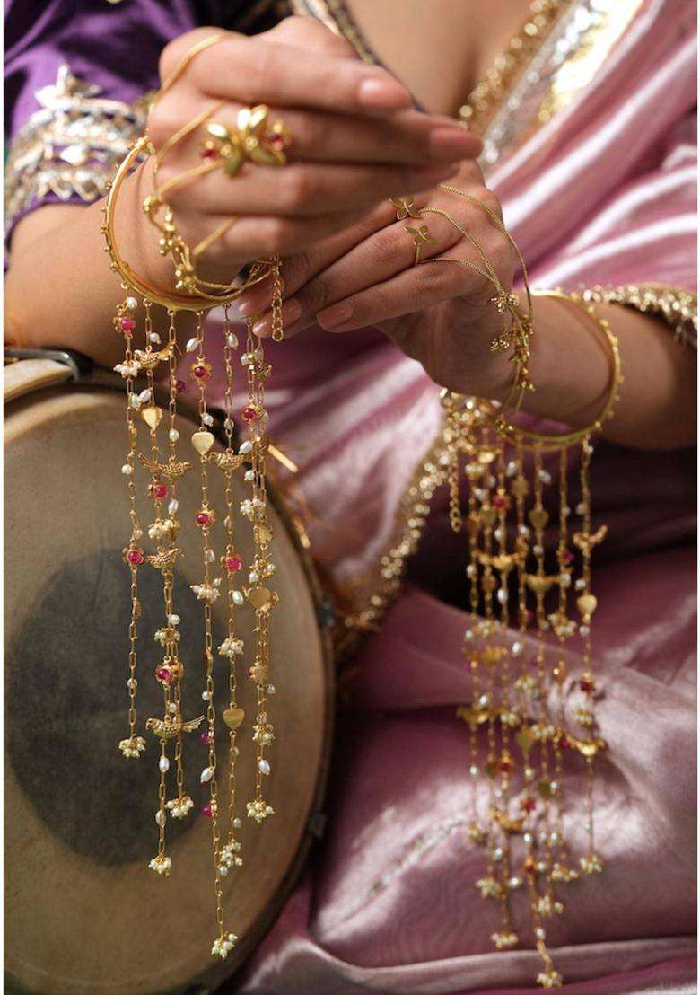Gold Brass Bangle Bracelets & Cuffs - Indya