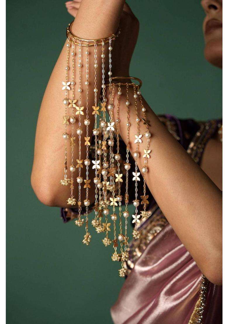 Gold Brass Bangle Bracelets & Cuffs - Indya