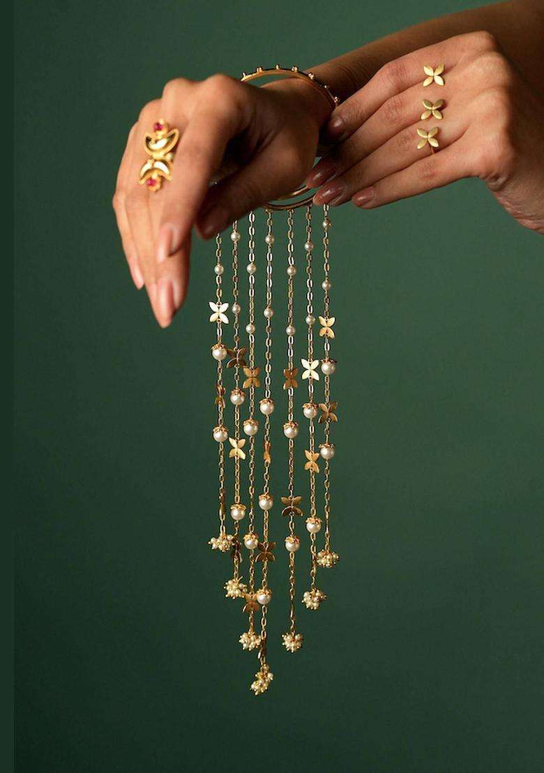 Gold Brass Bangle Bracelets & Cuffs - Indya