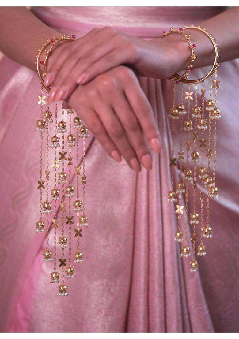 Gold Brass Bangle Bracelets & Cuffs - Indya