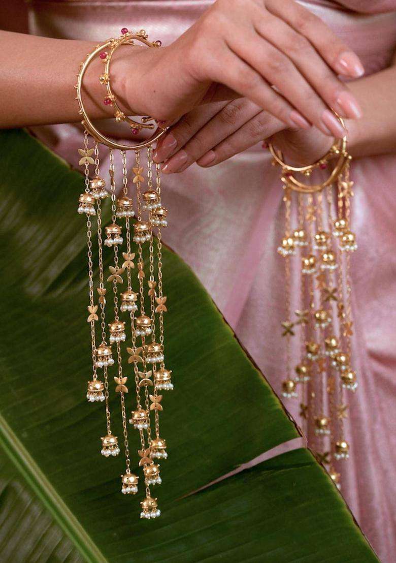 Gold Brass Bangle Bracelets & Cuffs - Indya