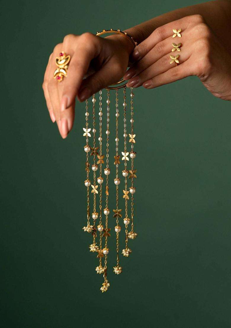 Gold Brass Bangle Bracelets & Cuffs - Indya