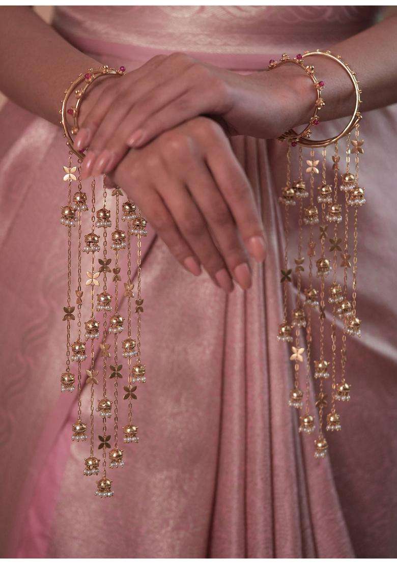 Gold Brass Bangle Bracelets & Cuffs - Indya
