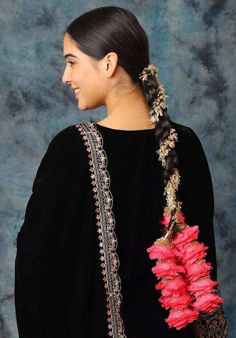 Pink Embellished Brass Hair Accessories