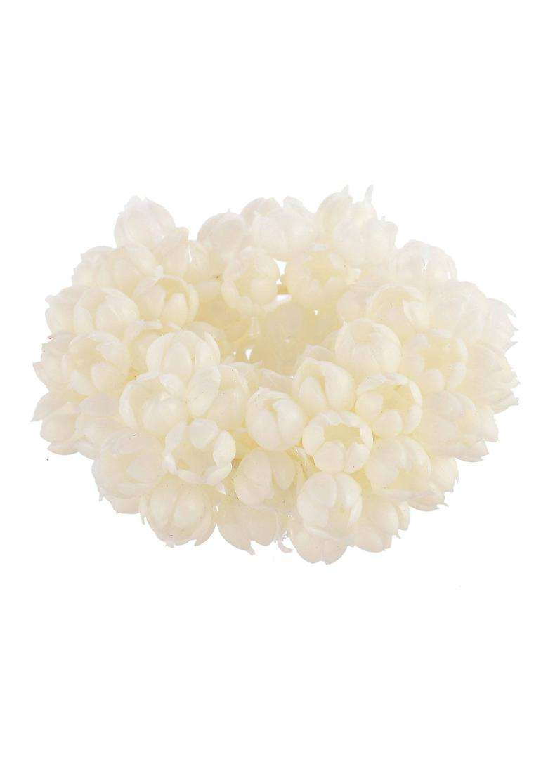 White Self Design Plastic Hair Accessories - Indya