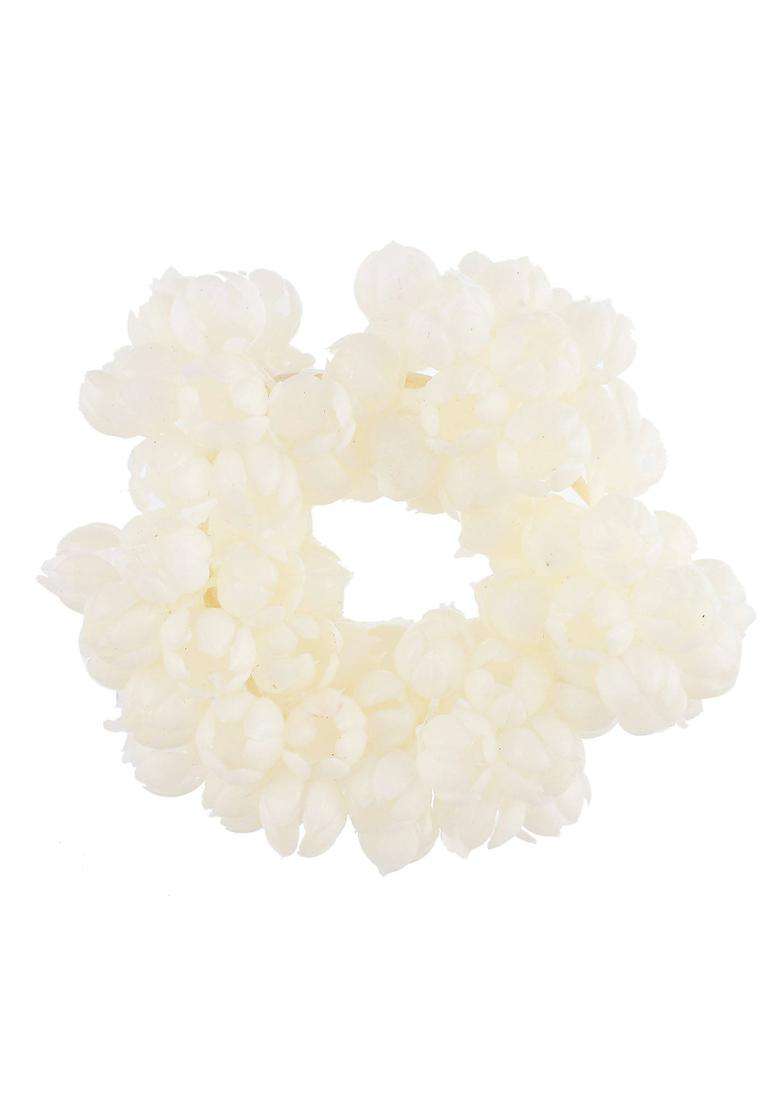 White Self Design Plastic Hair Accessories - Indya