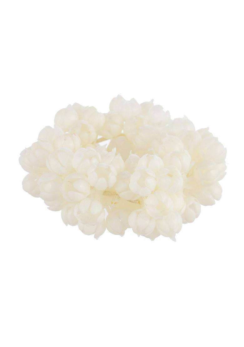 White Self Design Plastic Hair Accessories - Indya