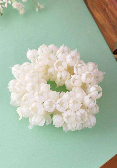 White Self Design Plastic Hair Accessories