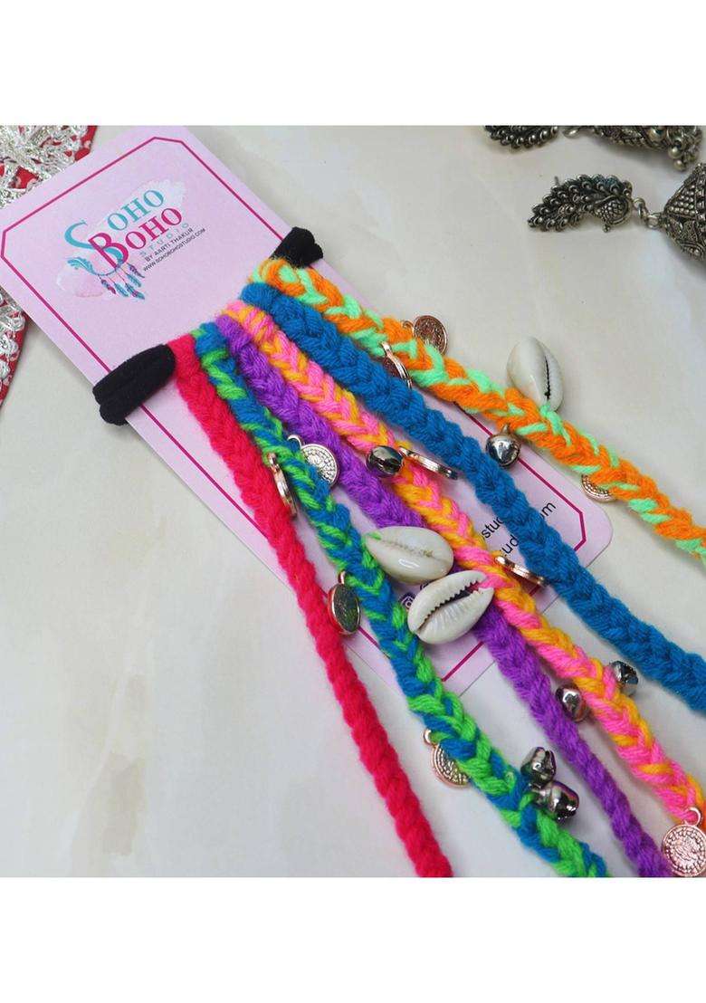 Pink Wool Hair Accessories - Indya