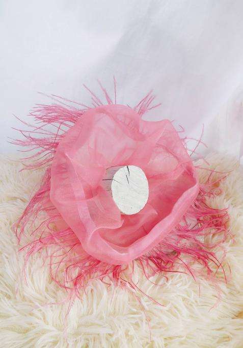 Pink Embellished Nylon Hair Accessories