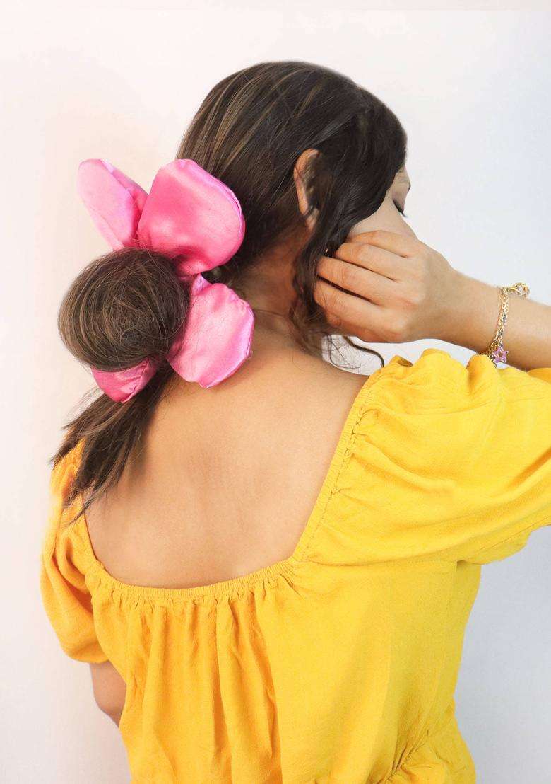 Pink Solid Hair Accessories - Indya