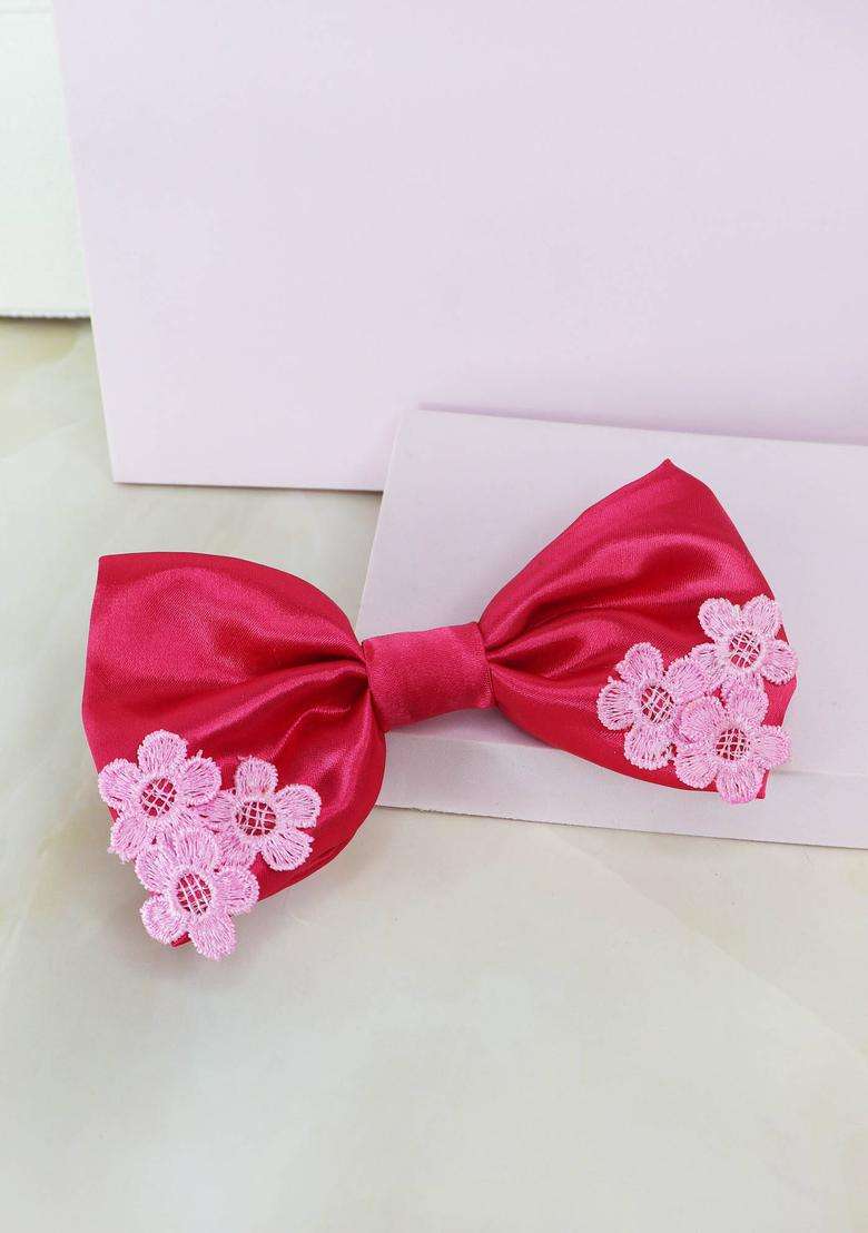 Pink Silk Hair Accessories - Indya