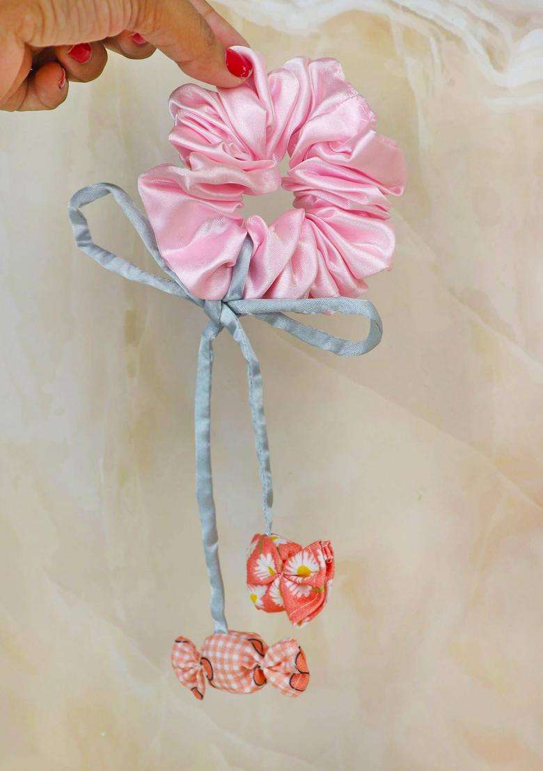 Pink Satin Hair Accessories - Indya