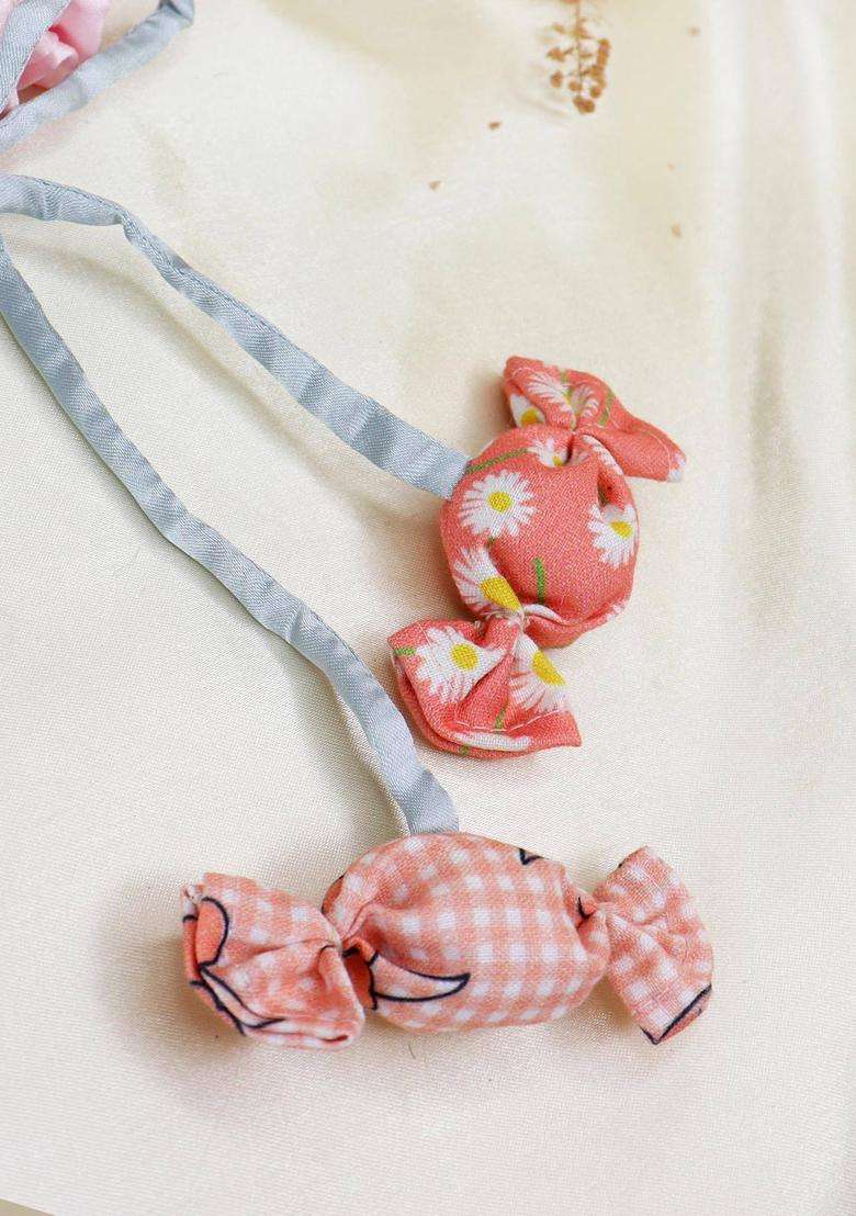 Pink Satin Hair Accessories - Indya