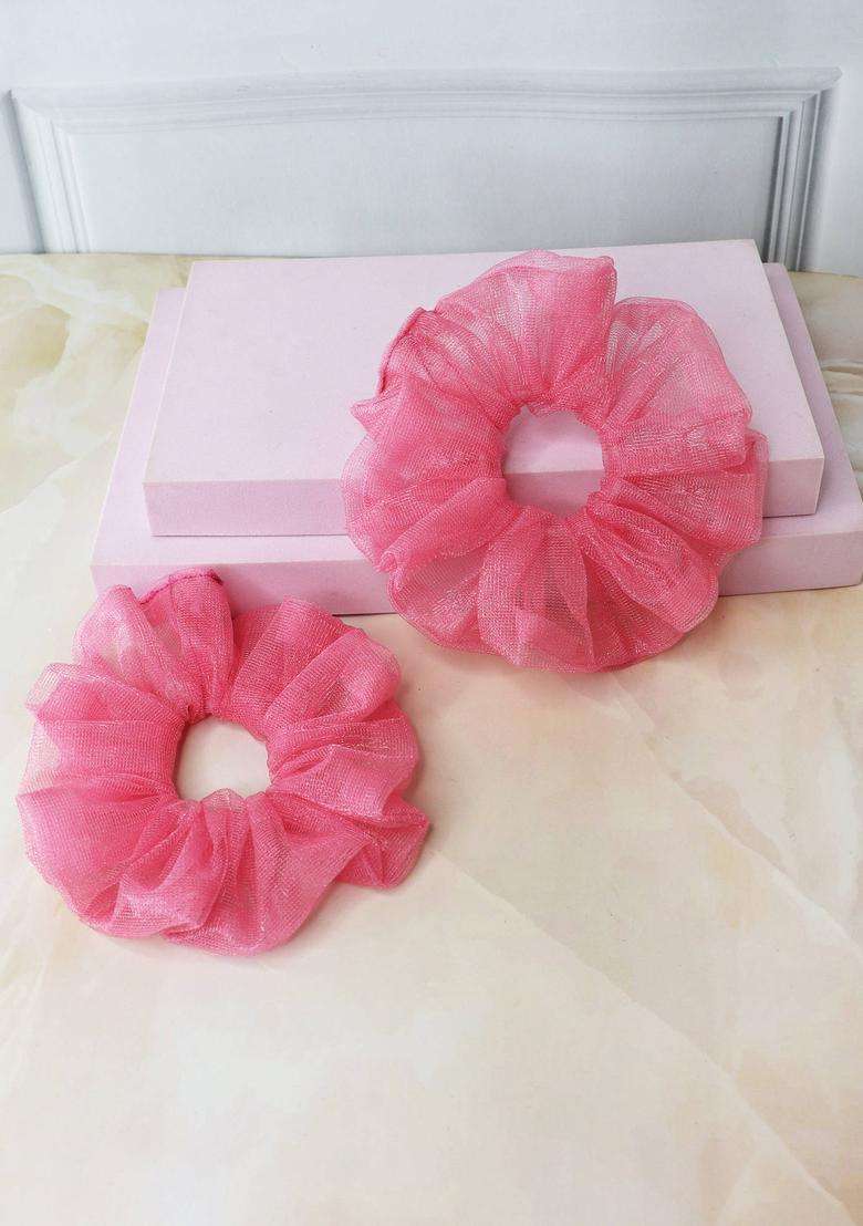 Pink Net Hair Accessories - Indya